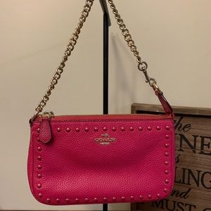 Pink Coach Nolita clutch